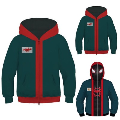 Kids Boys Spider-man Into the Spider Verse Miles Morales Jacket Zip ...