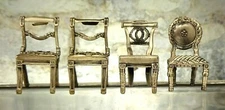 Set of 4 Assorted Sixtrees Ltd Pewter Metal Dinner Place Card Chairs  