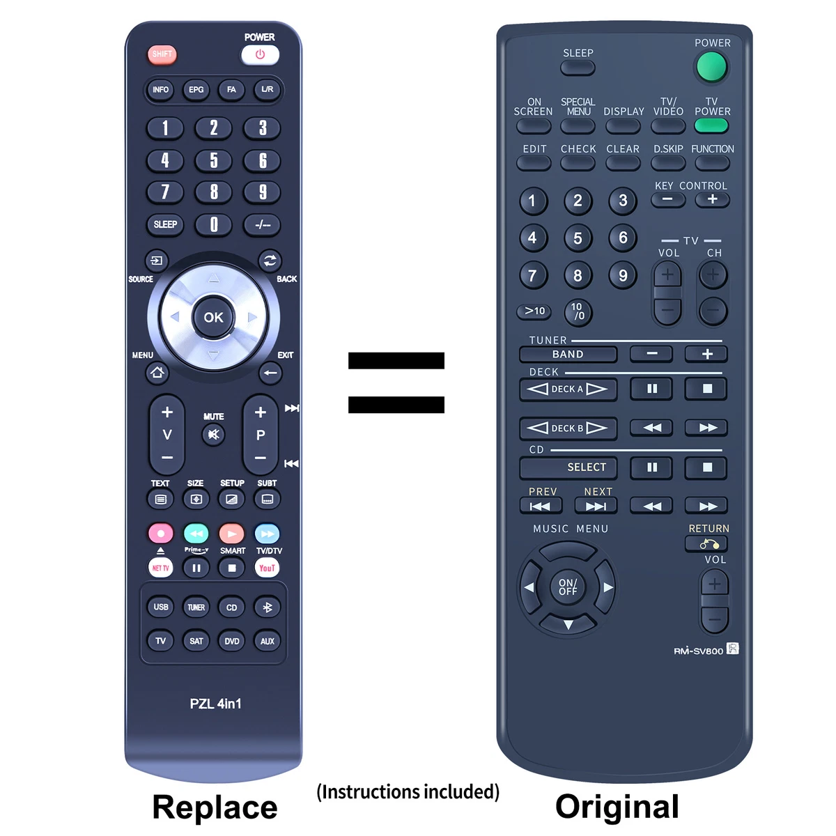 SimplyAll Telecomando compatibile con la Sony RM820