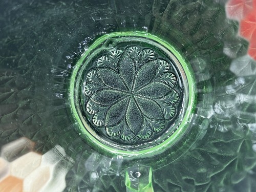 Jeannette Glass Hex Optic ~36 oz Pitcher Sunflower Base 1930s - Picture 4 of 23