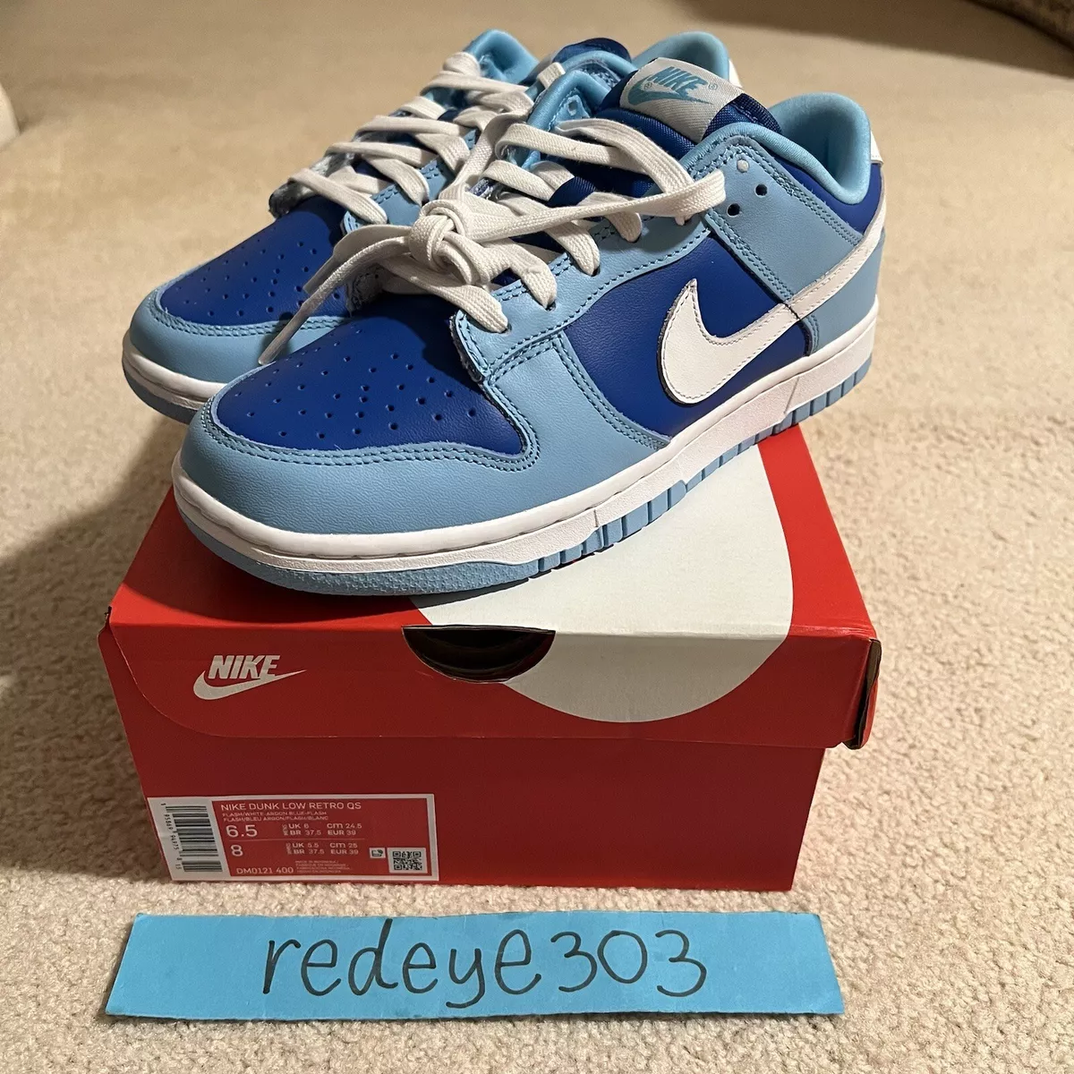 Size 6.5 - NIKE DUNK LOW RETRO QS Argon (2022) (DM0121-400)