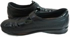 Black leather SAS Roamer women’s casual shoes with lace-up front, zigzag stitching, and “Made in USA” label on side.