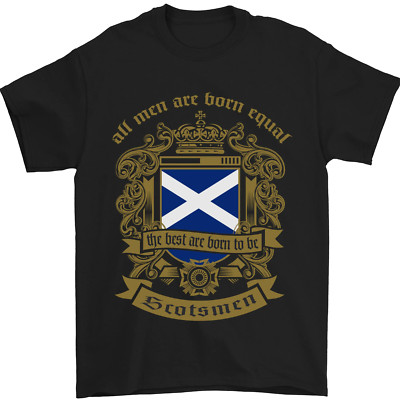 All Men Are Born Equal Scotland Scottish Herren T-Shirt 100% Baumwolle