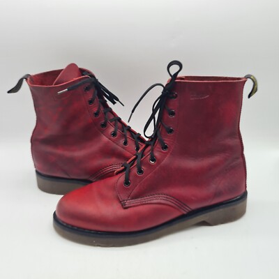 Vintage Dr Martens boots size US 9 burgundy Dr Martens Vintage 90s Made in England Rub Off Cherry  main image 2