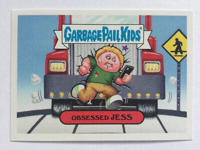 Garbage Pail Kids Topps 2017 Adam-Geddon Sticker Dumb Deaths Obsessed Jess 8b