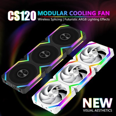 JUMPEAK CS120 ARGB Cooling Fan 360mm Modular Stackable Splicing PWM Silent 120mm