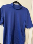 Lands End Women's Blue Short Sleeve Rash Guard Swim Tee SZ M