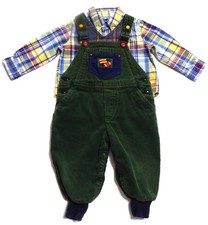 Vintage GYMBOREE OVERALLS Rainbow Tag BABY Boys CORDUROY 9-18 months X-SMALL 