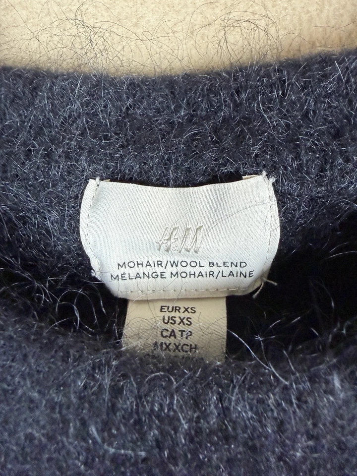 H&M MEZCLA MOHAIR/LANA MEZCLA MOHAIR/LAINE TALLA XS NEGRO Foto 4 de 4