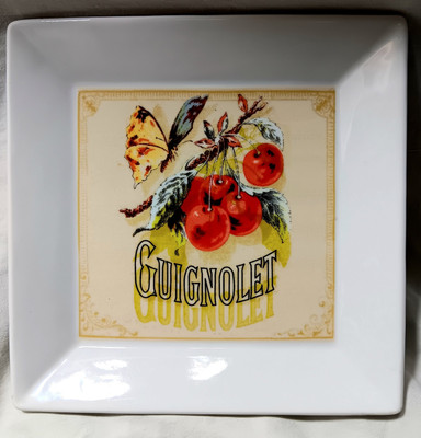 Soleil De Provence GuignoletGroseilles Fantaisie Plates CherryButterfly FrenchAd