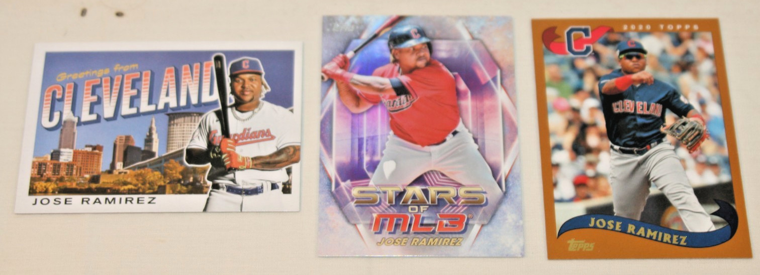 JOSE RAMIREZ (3) 2022 ARCHIVES POSTCARD #PC11 2023 TOPPS STARS #SMLB7 ARCHIVES