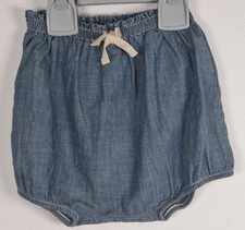 Ralph Lauren Baby Girl Soft Blue Denim Shorts / Bloomers - New -  12 Months