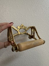 Antique Vintage Brass Toilet Paper Roll Holder Wall Mount Victorian Ornate Style