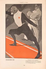 🤺 Art Nouveau Poster - 1900s Escrimeurs - 24x36” - French Vintage Illustration