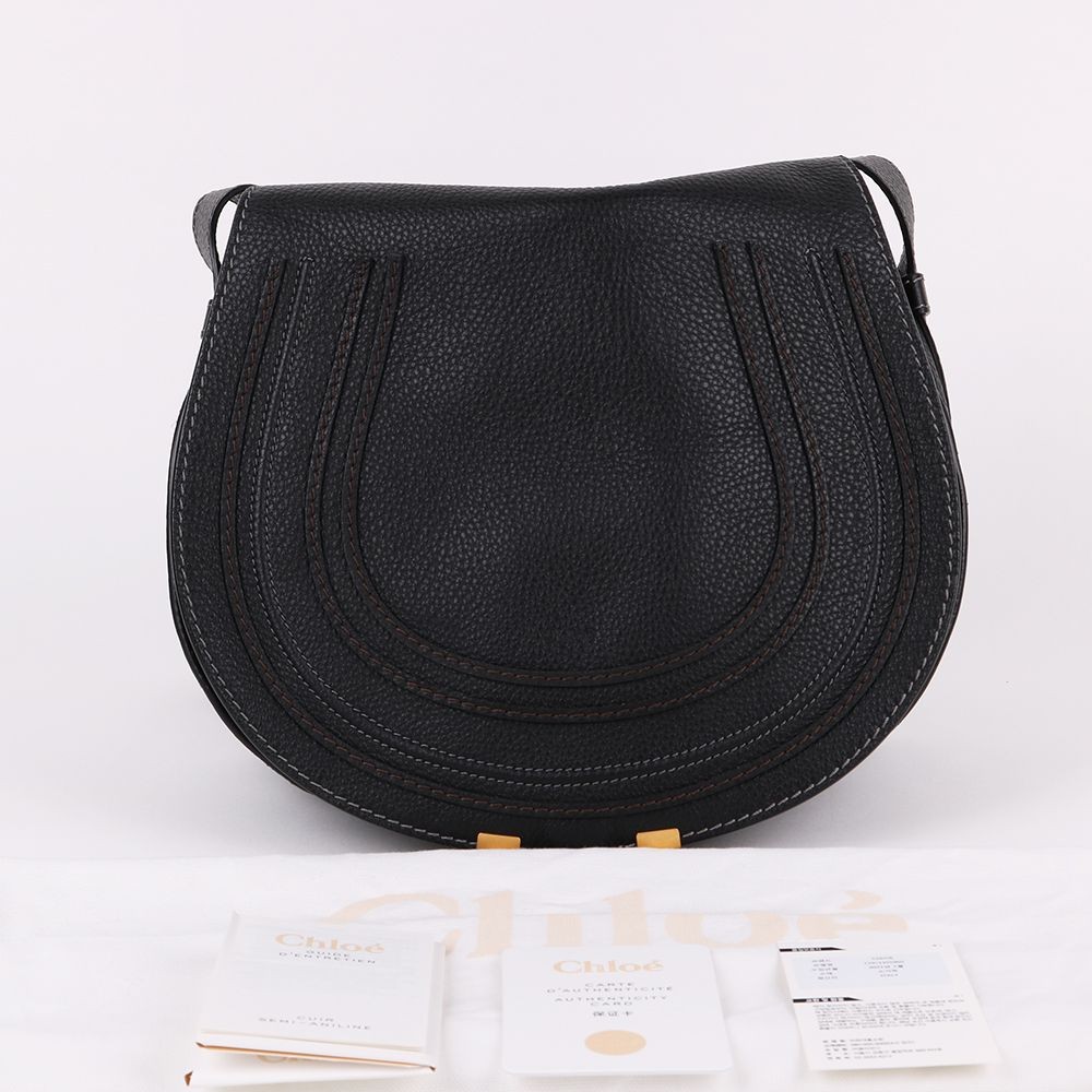 Chloe Black Marcie Medium Women's Crossbody Bag 132810047 [U]