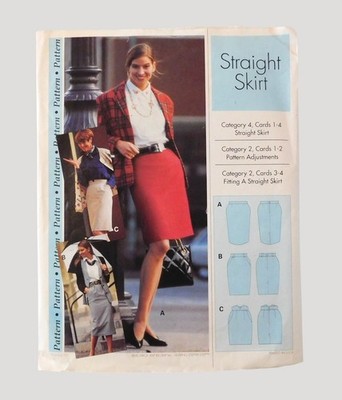 1992 Vintage Sewing Step by Step Pattern Straight Skirt Misses 4-22 Cut