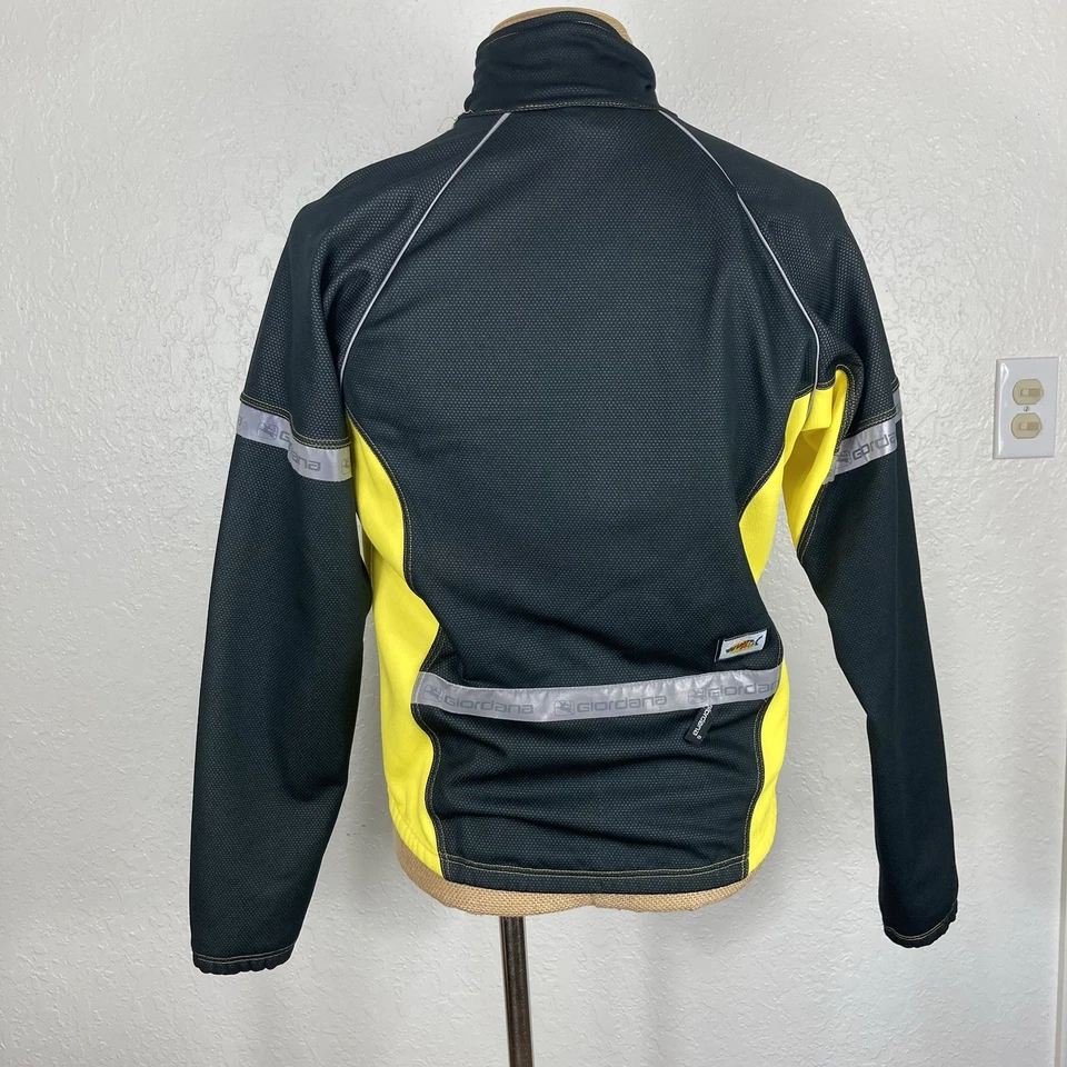 Giordana Wind Tek 骑行服夹克男式中号黑色黄色全拉链 LS — 第 4/4 张图片