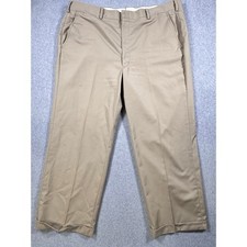 Brooks Brothers Mens Khaki Tan Dress Pants USA Made Cuffed Flat Front 40x27