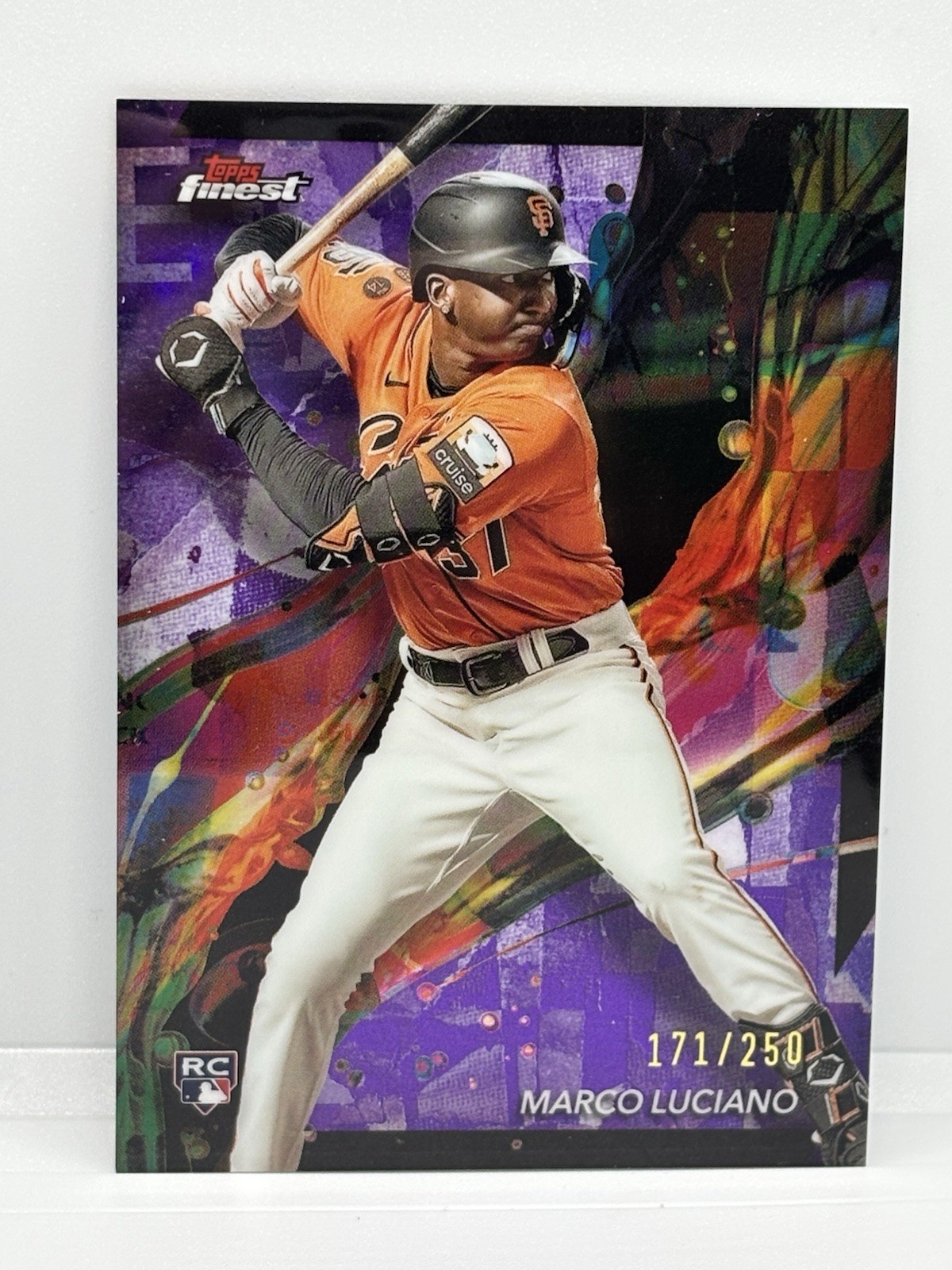 2024 Topps Finest Marco Luciano #42 Rookie Purple Refractor SP /250 SF Giants