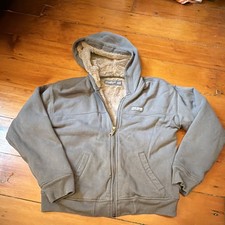 Abercrombie Kids Boys Relaxed Full Zip Sherpa Lined Hoodie Jacket Gray 11/12