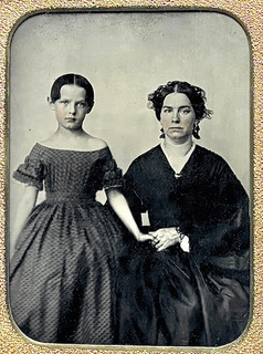 1/4 Plate Tintype Mother & Daughter in a Full Leatherette Case