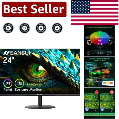 Elegant 24-Inch FHD Monitor with 178° Viewing Angle - Perfect for Home & Office