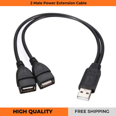 USB Splitter 2 Port, Dual USB 1 Stecker auf 2 Buchsen Adapter für Daten Strom Laden