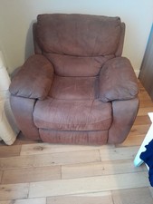 Brown Faux Suede 2-Seater Reclining Sofa