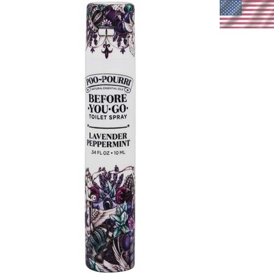 Travel-Sized Lavender Peppermint Toilet Spray - Essential Oil Freshener 10 mL