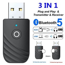 USB Bluetooth 5.0 Audio Transmitter Receiver Adapter For TV PC Car AUX F5K6 UK