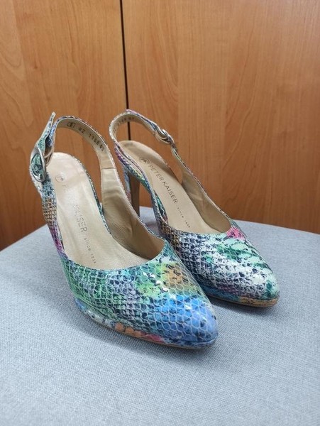 Women Peter Kaiser Heels Green Leather 39