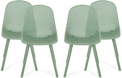 Stylish Dasha Set of 4 Green Outdoor Dining Chairs for Al Fresco Dining
