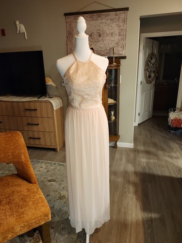 David's Bridal Pale Pink Formal Gown Wedding Prom Size 4