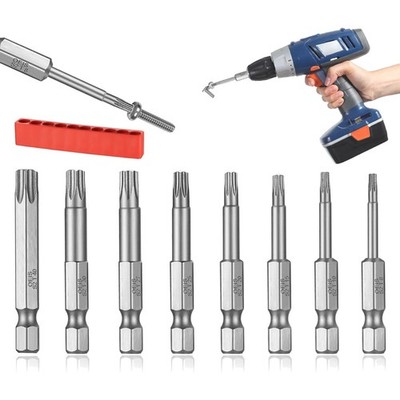 Torx Bit Set, T8 T10 T15 T20 T25 T27 T30 T40, Magnetisch, S2 Stahl