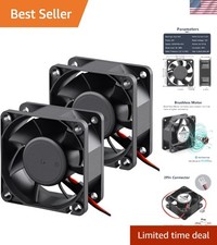 Durable 60mm Dual Ball Bearing Cooling Fans - 12V, 4500 RPM, Quiet Operation
