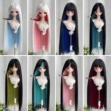 Zweifarbige BJD Per&uuml;cke Gerade Haare Bangs F&uuml;r 1/3 1/4 1/6 BJD Puppen Per&uuml;cken