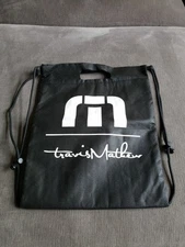 Travis Mathew Drawstring Lined Insulated Cooler Black Zipper Bag Backpack Golf