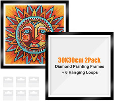 2Pack Diamond Painting Frames, Frames for 30X30Cm Diamond Painting Canvas, Magne