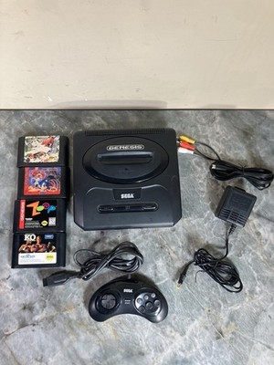 Sega Genesis 1631 Console Bundle Tested & 4 Games Sonic Spinball Mike Tyson