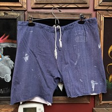 Vintage Champion Running Man 1950s Double Face Distressed Cut Off Gym Shorts Med