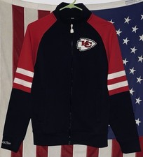 Mitchell  Ness Kansas City Chiefs Fleece Jacket Adult XS Full Zip Black Red EUC