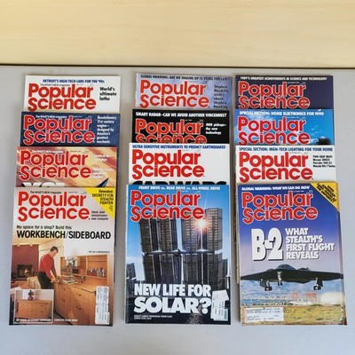 Popular Science Magazine 1989 FULL YEAR ~ 12 Issues