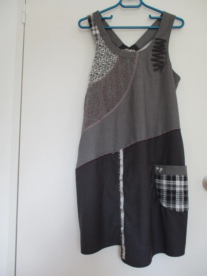 Robe femme T40 Enjoy grise à bretelles excellent état - Photo 1/4