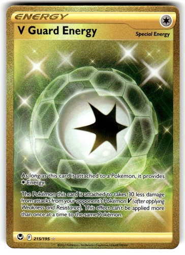 V Guard Energy 215/195 Secret Rare Silver Tempest Near Mint