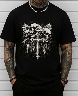 Skull Cross Y2K Goth Alt Grunge Gothic Emo Aesthetic T-Shirt
