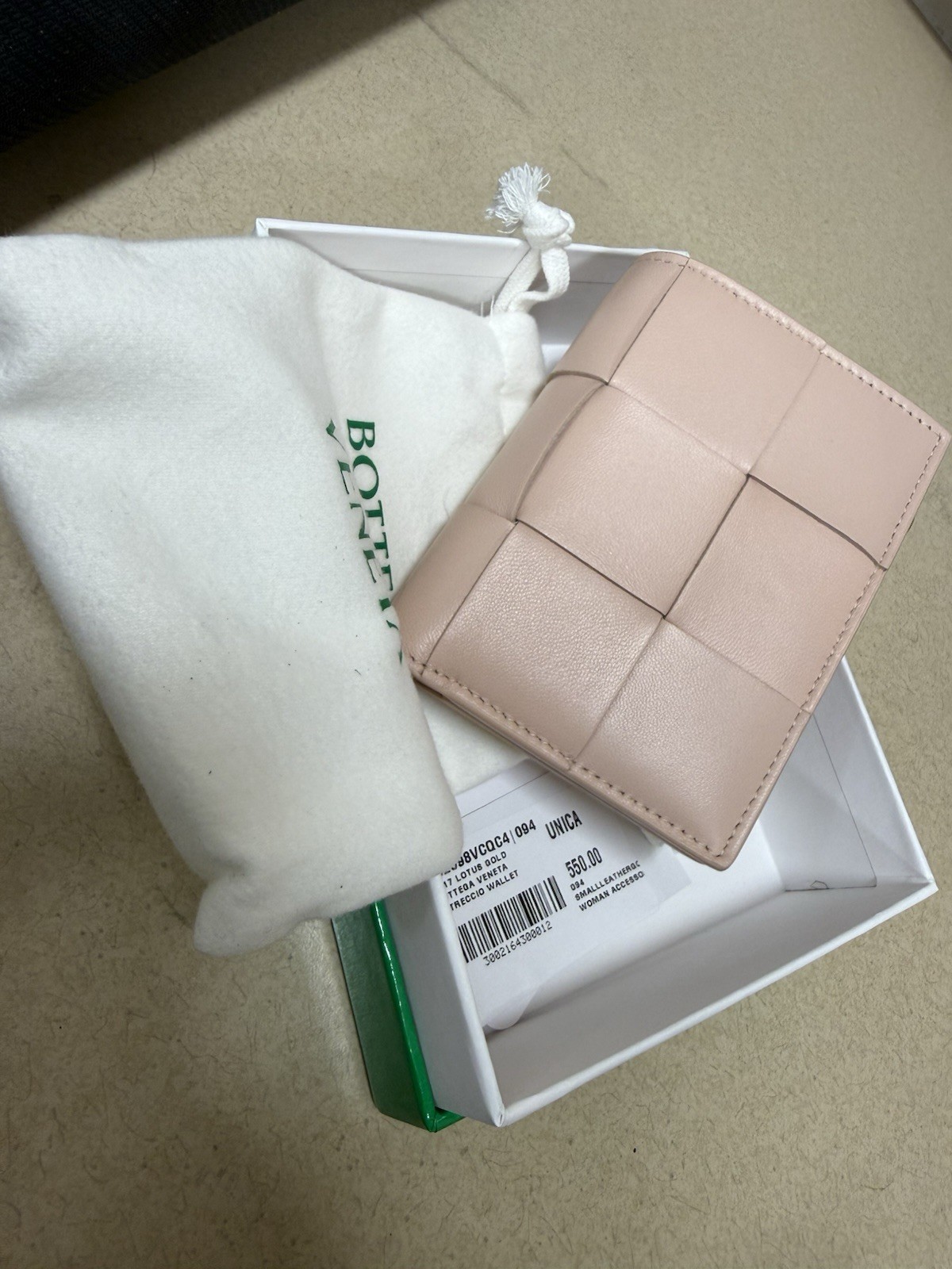 Bottega Veneta Intreccio Wallet Pink，Lutos Gold thumbnail 6