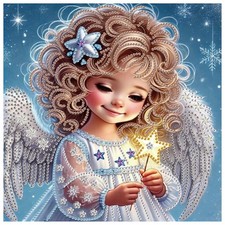 Angel Diamond Painting Kits, 5D Special Shape Diamond Art Kits for Adults, Cryst