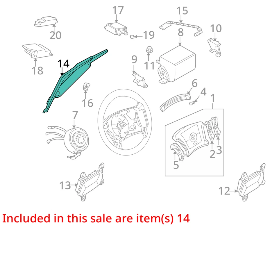 Airbag Air Bag Front Passenger Roof SWB I Fits 97-01 BMW 740i 30516143 Foto 4 de 4