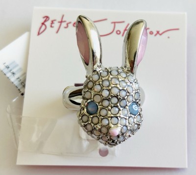 betsey johnson Ring Bunny Stretch Strass & silberfarben Schmuck
