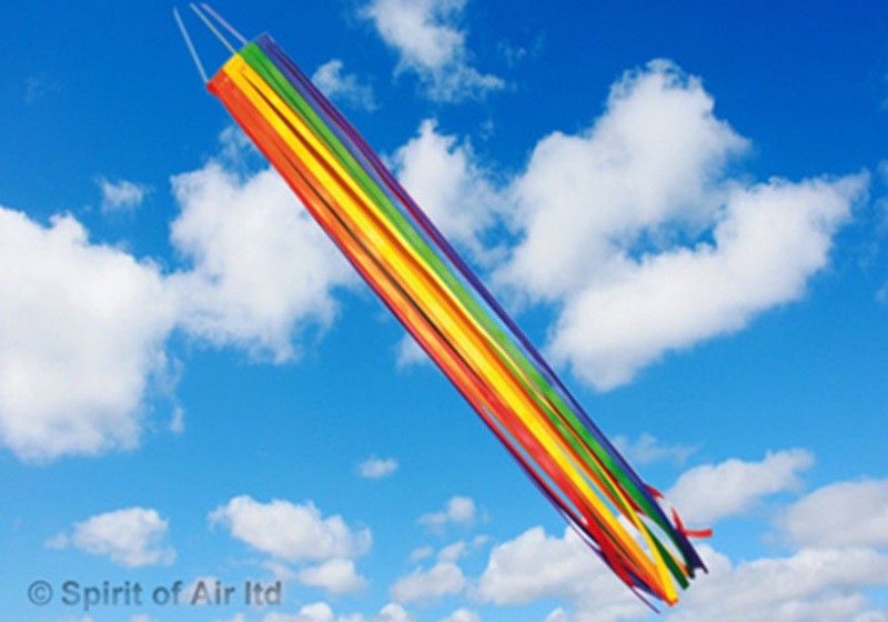 Spirit of Air Rainbow Ribbon Dancer Hanging Windsock 65cms - Camping, Festivals